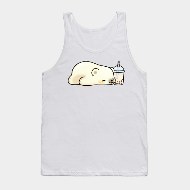 Little Polar Bear Chilling with it's Boba Tea Tank Top by SirBobalot